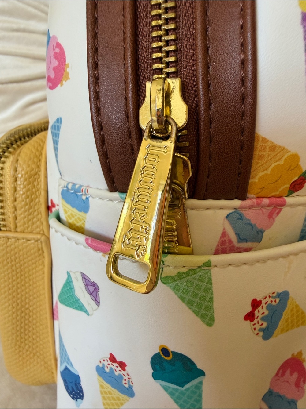 Disney Loungefly Princess Ice Cream Cones Mini Backpack Sprinkles Waffle Cone - Picture 6 of 16